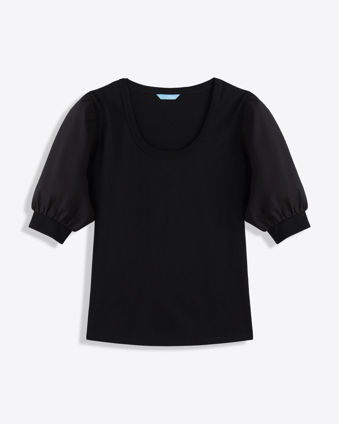 Short Sleeve Mixed Media Top – Classic Belle Meade Black - Draper James