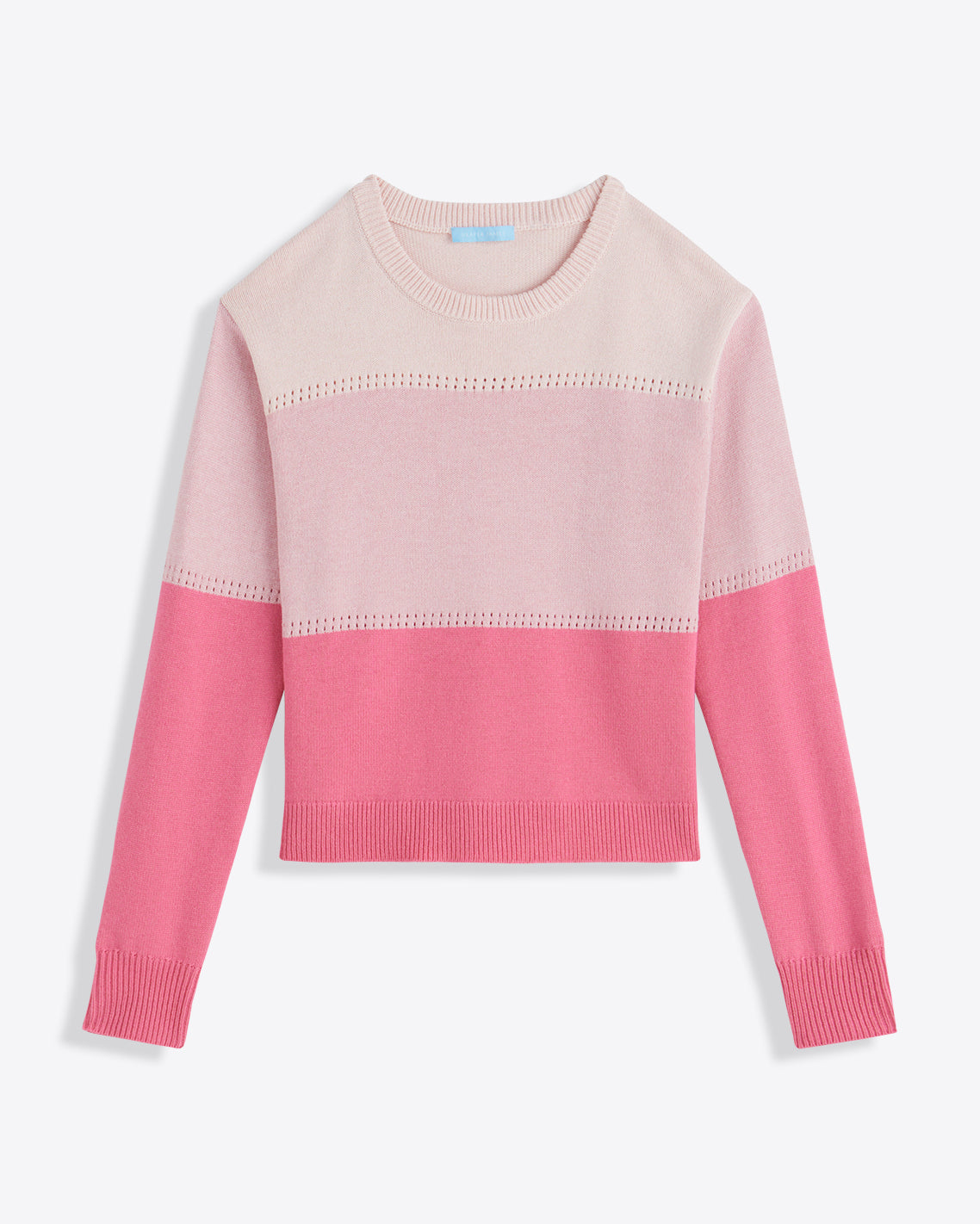 Colorblock Crewneck Sweater – Original Pink - Draper James