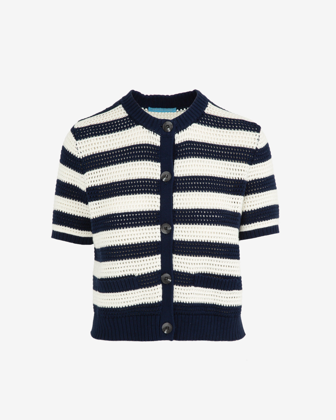 Blue & White SS Cardigan Nassau Navy Multi - Draper James