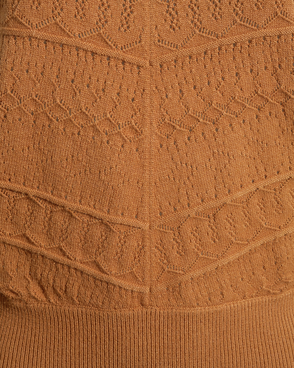Long-Sleeve Pointelle Sweater in Ivory Brown - Draper James