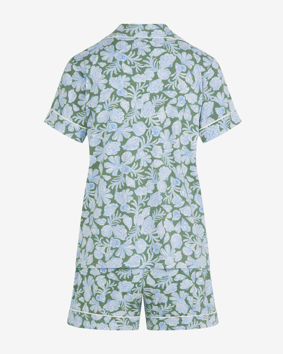 Sara Pajama in Shell Fan Green Multi - Draper James