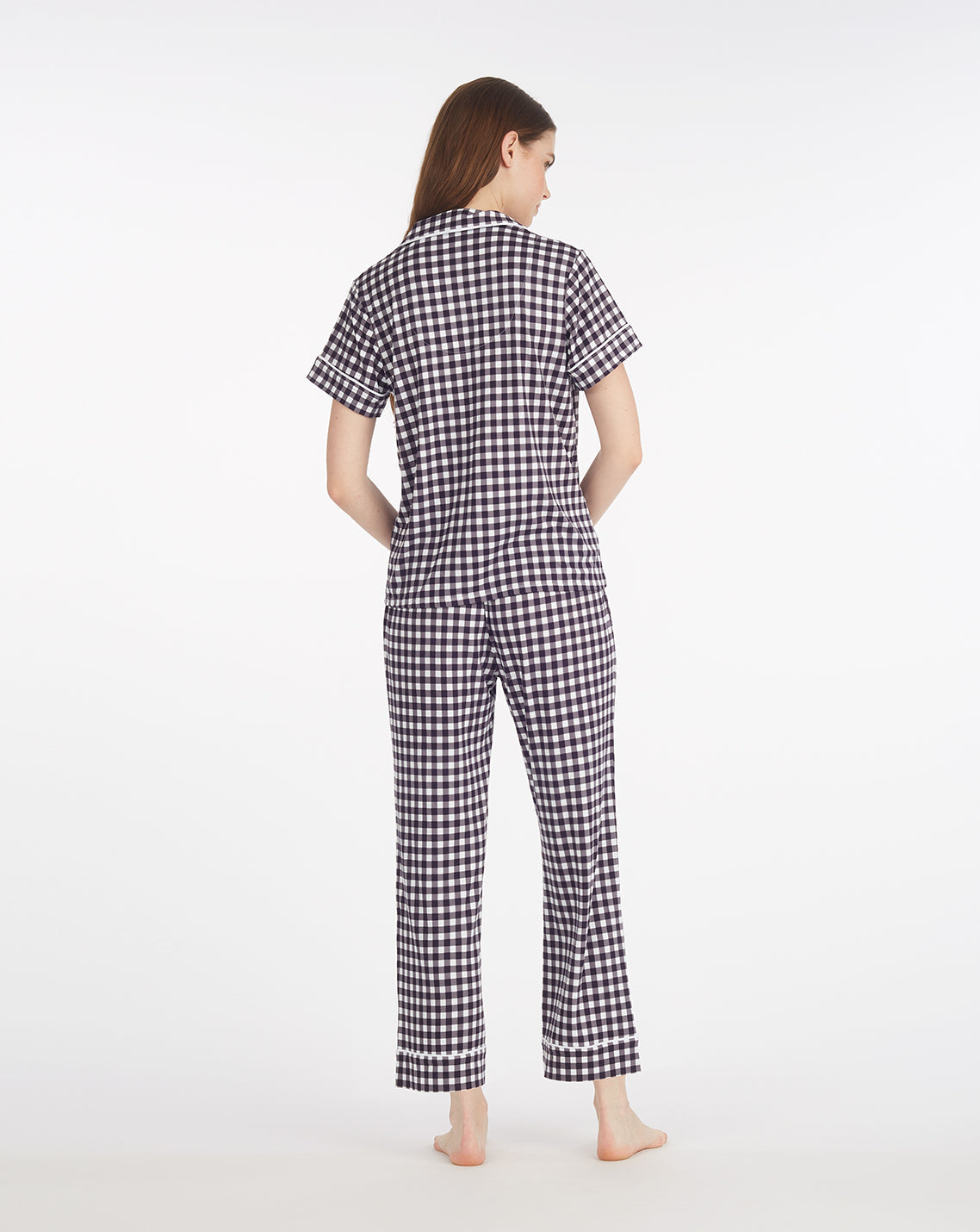 Linda Pajama Set in Navy Gingham Navy Gingham - Draper James