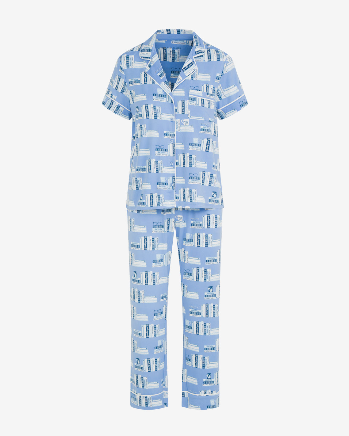 Linda Pajama Set in Bookstack Blue Multi - Draper James