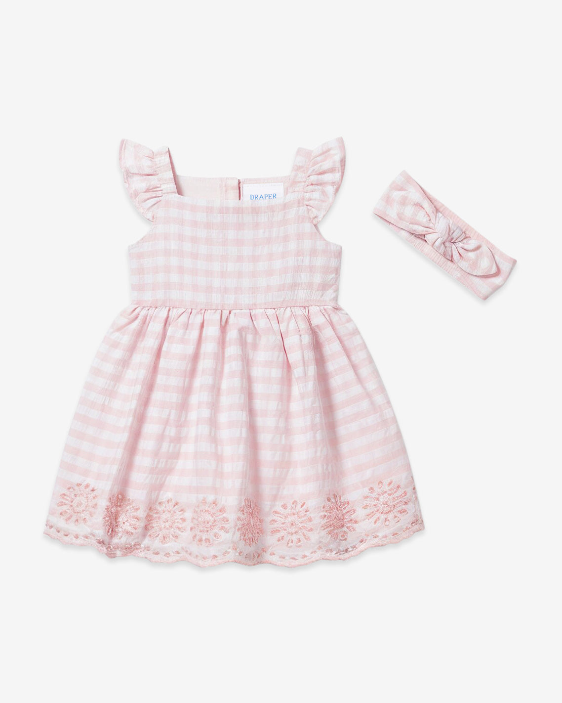 Dress with Diaper Cover in Pink Plaid Pink - Draper James