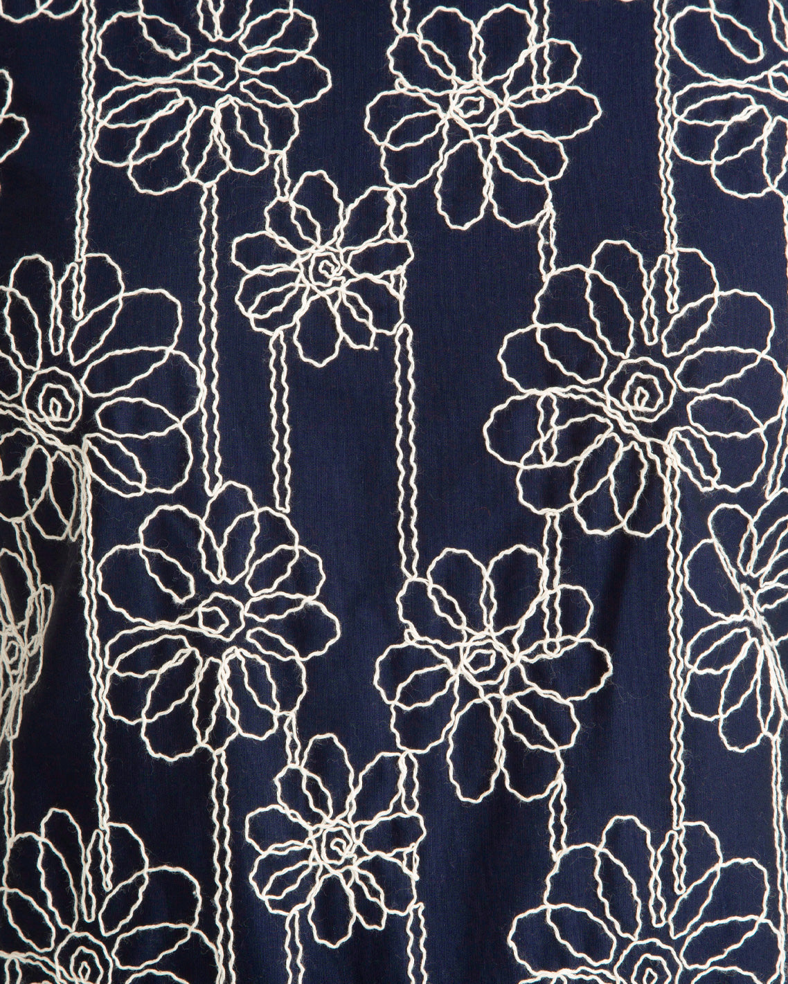 Priscilla Sleeveless Dress in Embroidery Nassau Navy Multi - Draper James