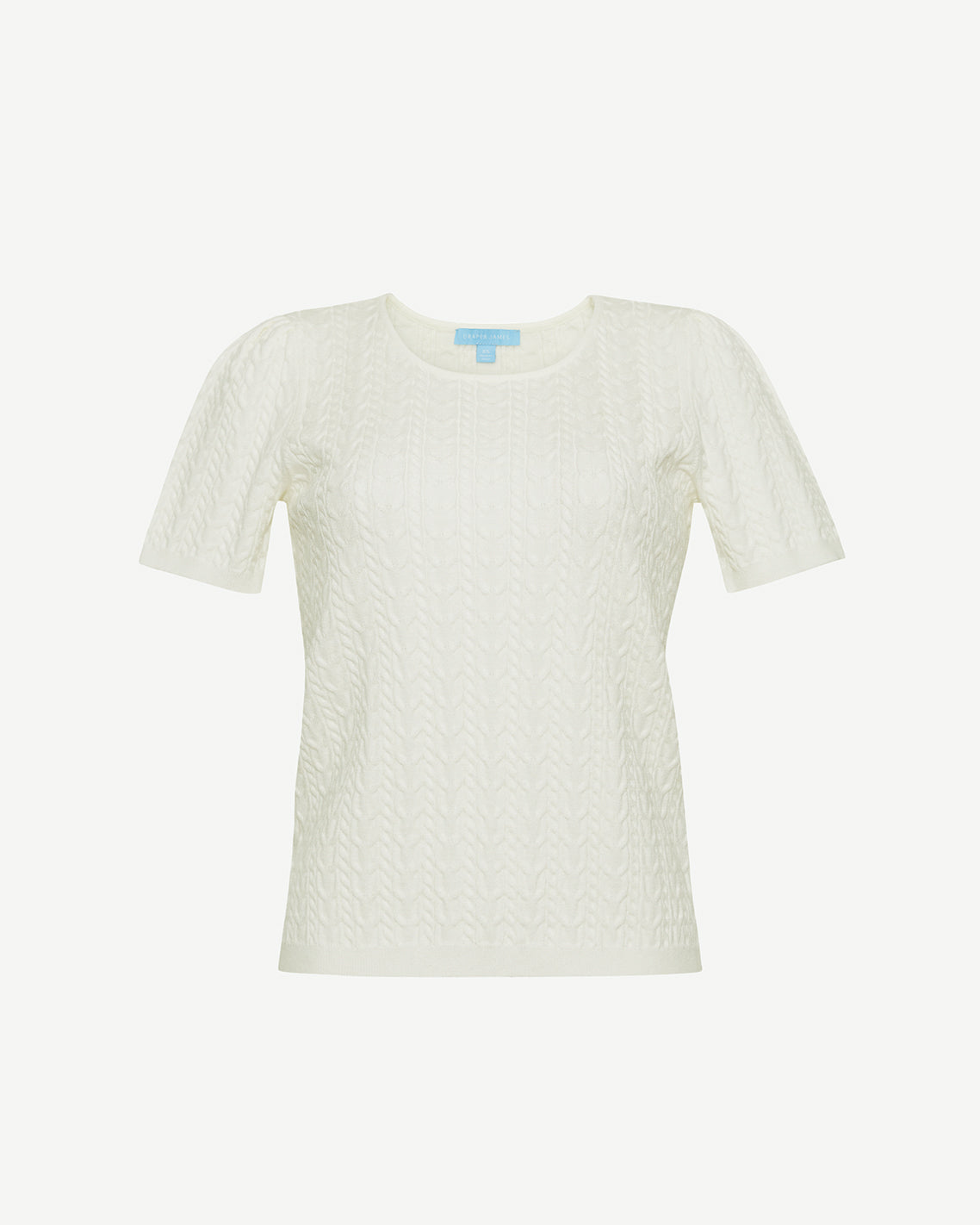 Mixed Cable Crewneck Sweater Magnolia White - Draper James