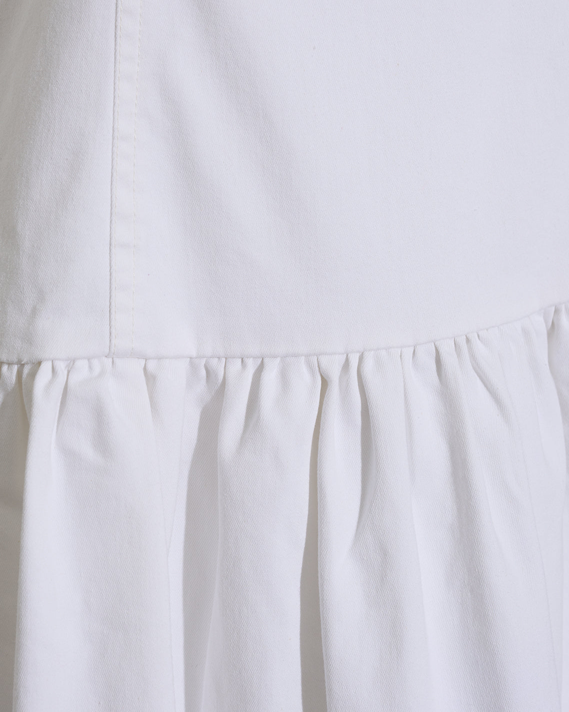 Colette Tailored Flounce Dress in Denim Magnolia White - Draper James