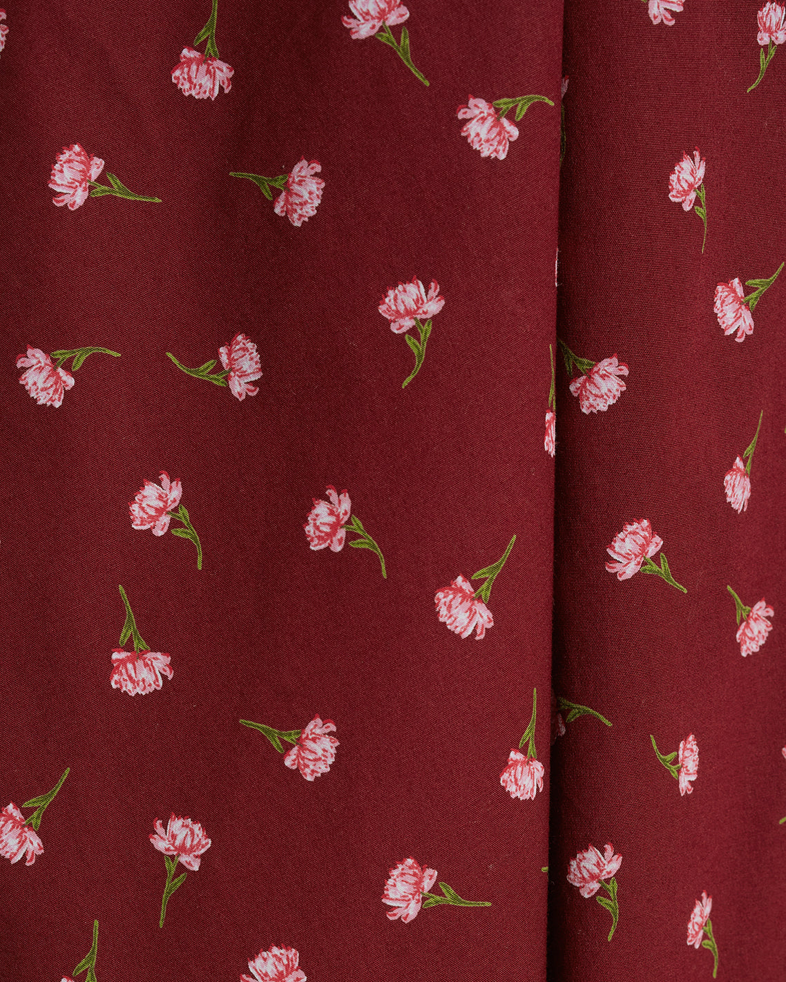 Long-Sleeve Button Down in Burgundy Buds Burgundy Buds - Draper James