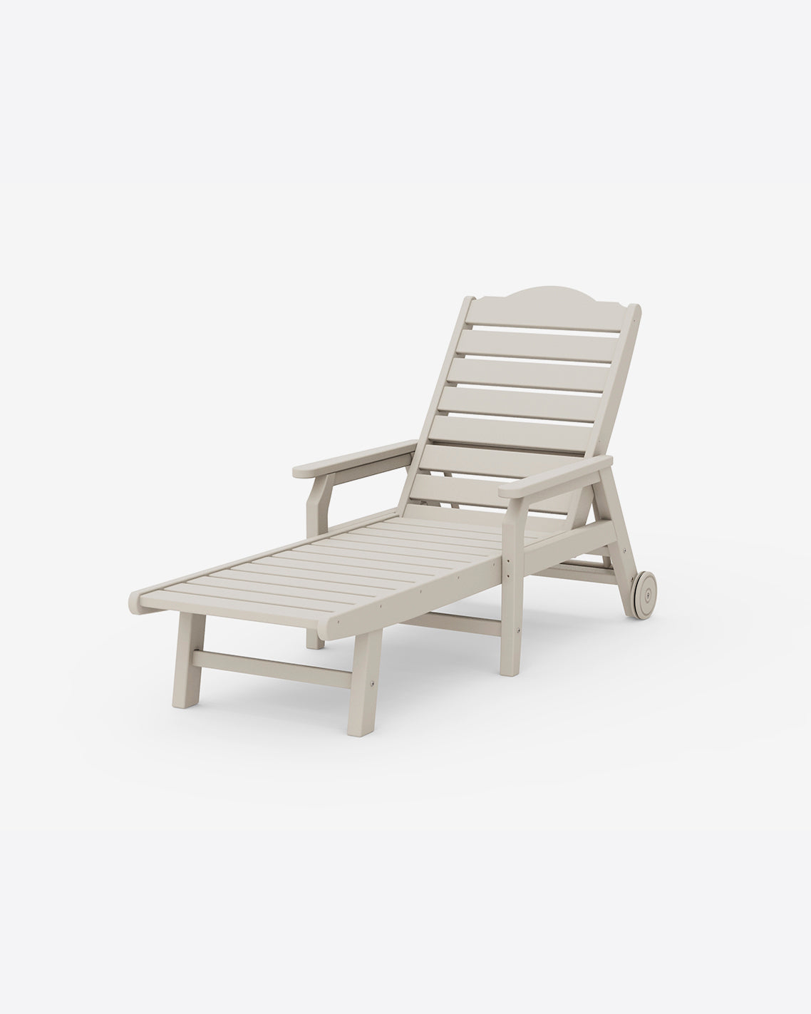 Savannah Chaise with Arms & Wheels in White Sand - Draper James