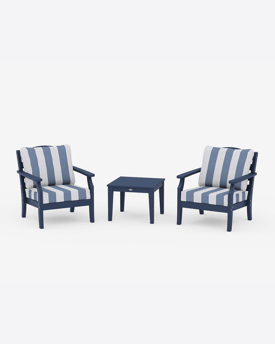 Savannah 3-Piece Seating Set – Cabana Stripe Classic Navy - Draper James