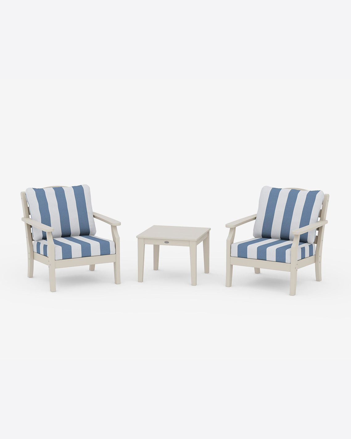 Savannah 3-Piece Seating Set – Cabana Stripe White Sand - Draper James