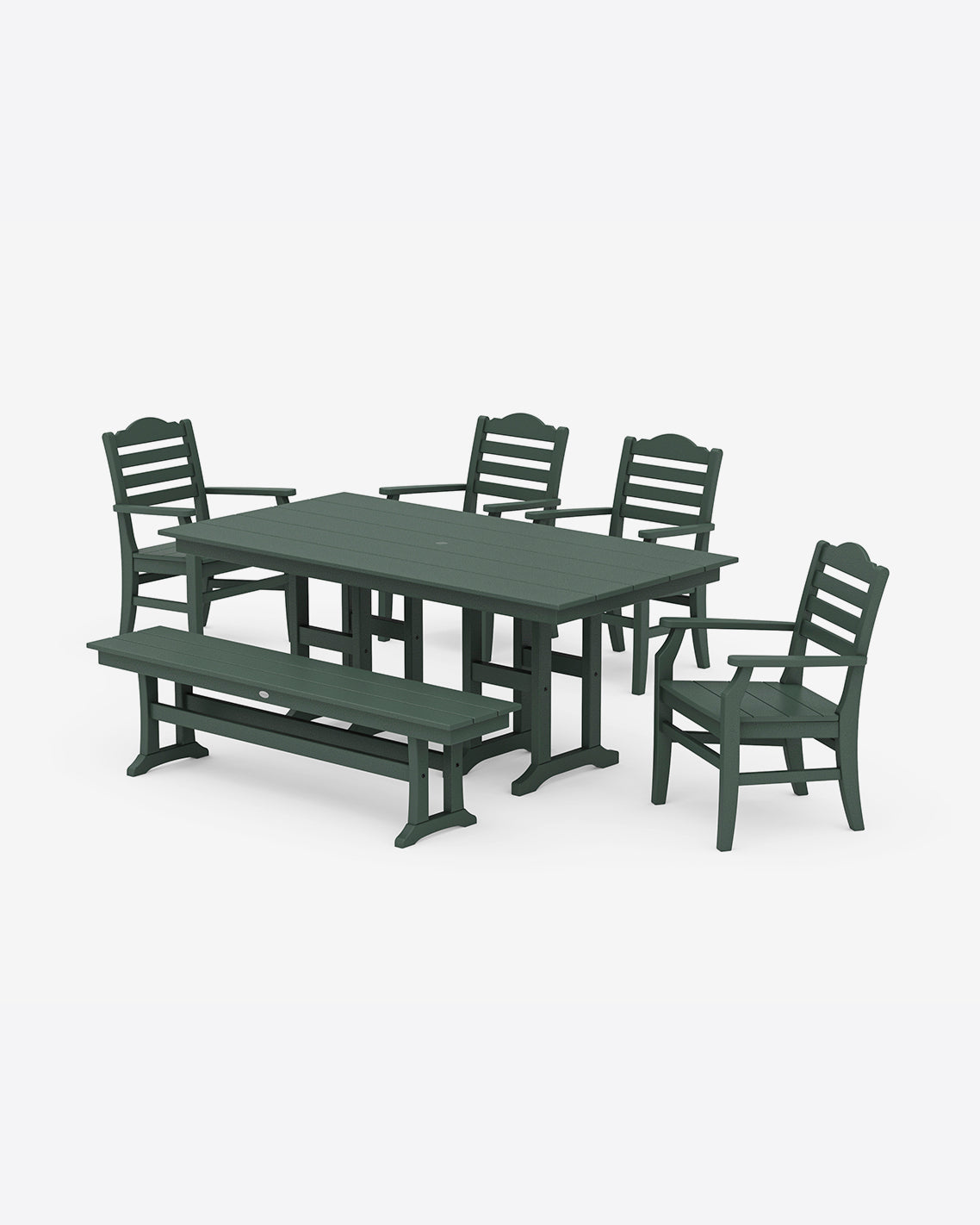 Savannah 6-Piece Farmhouse Dining Set with Bench in White Forest - Draper James