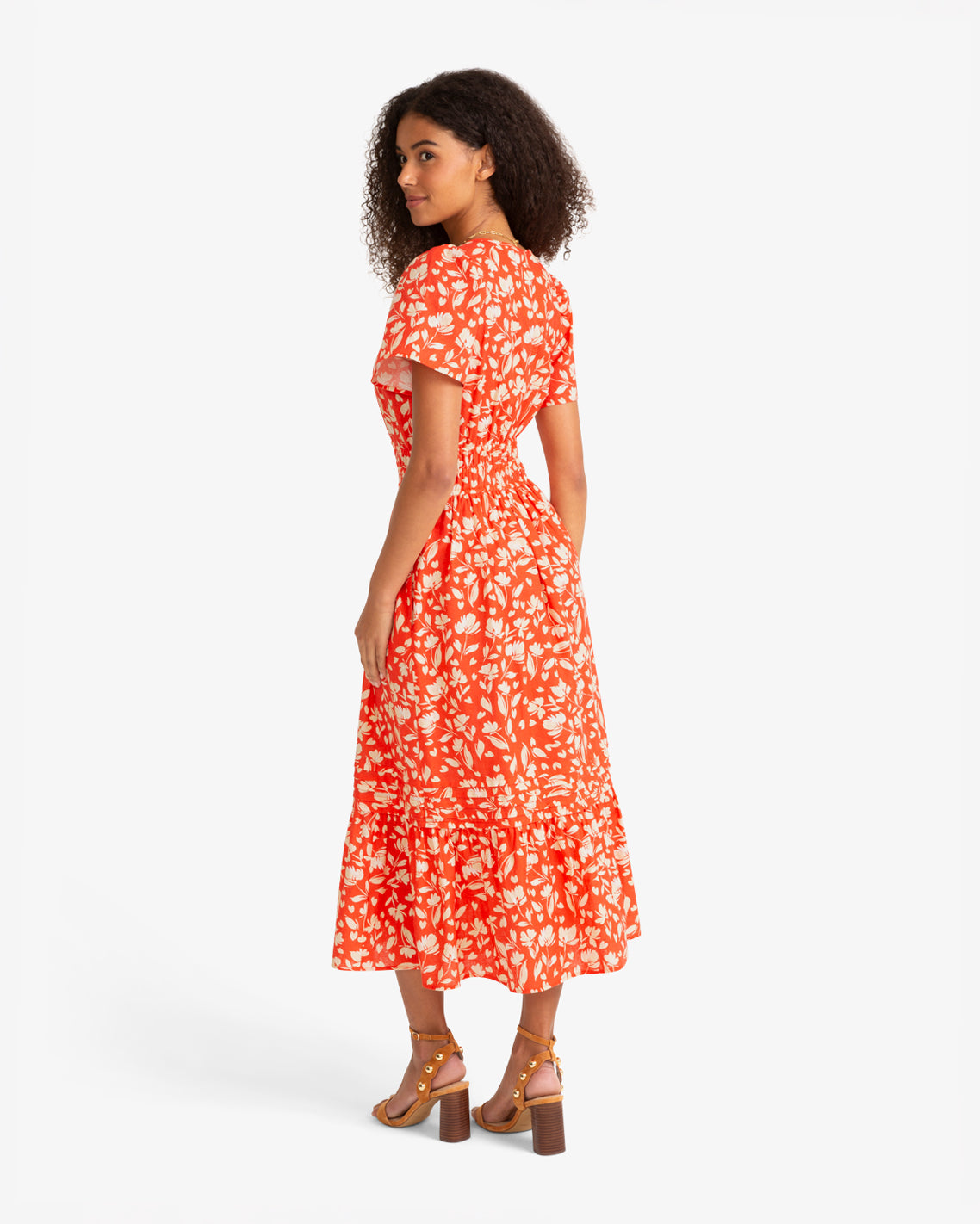 Hollie Midi Dress in Floral Poppy Red - Draper James