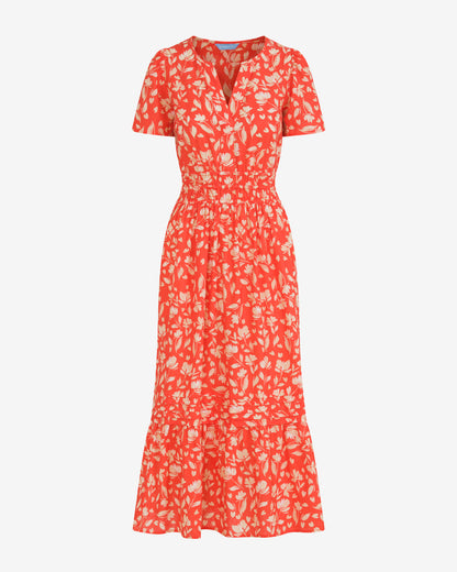 Hollie Midi Dress in Floral Poppy Red - Draper James