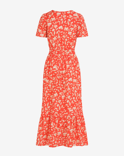 Hollie Midi Dress in Floral Poppy Red - Draper James
