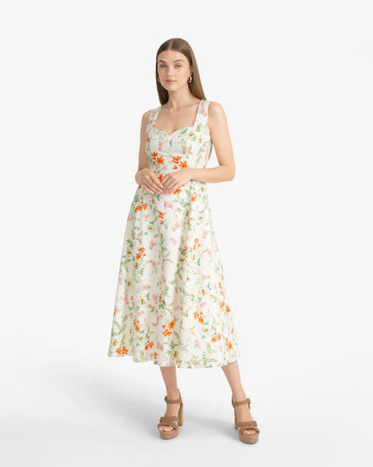 Radley Sleeveless Midi Dress in Floral Orange - Draper James