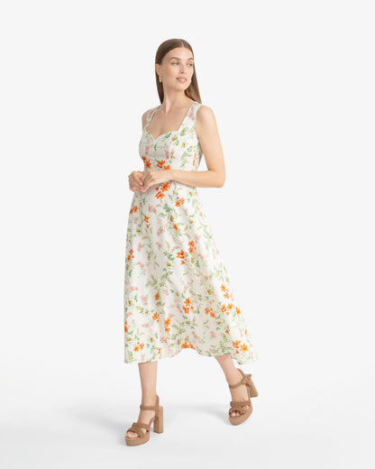 Radley Sleeveless Midi Dress in Floral Orange - Draper James