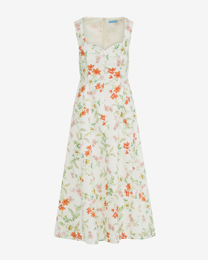 Radley Sleeveless Midi Dress in Floral Orange - Draper James