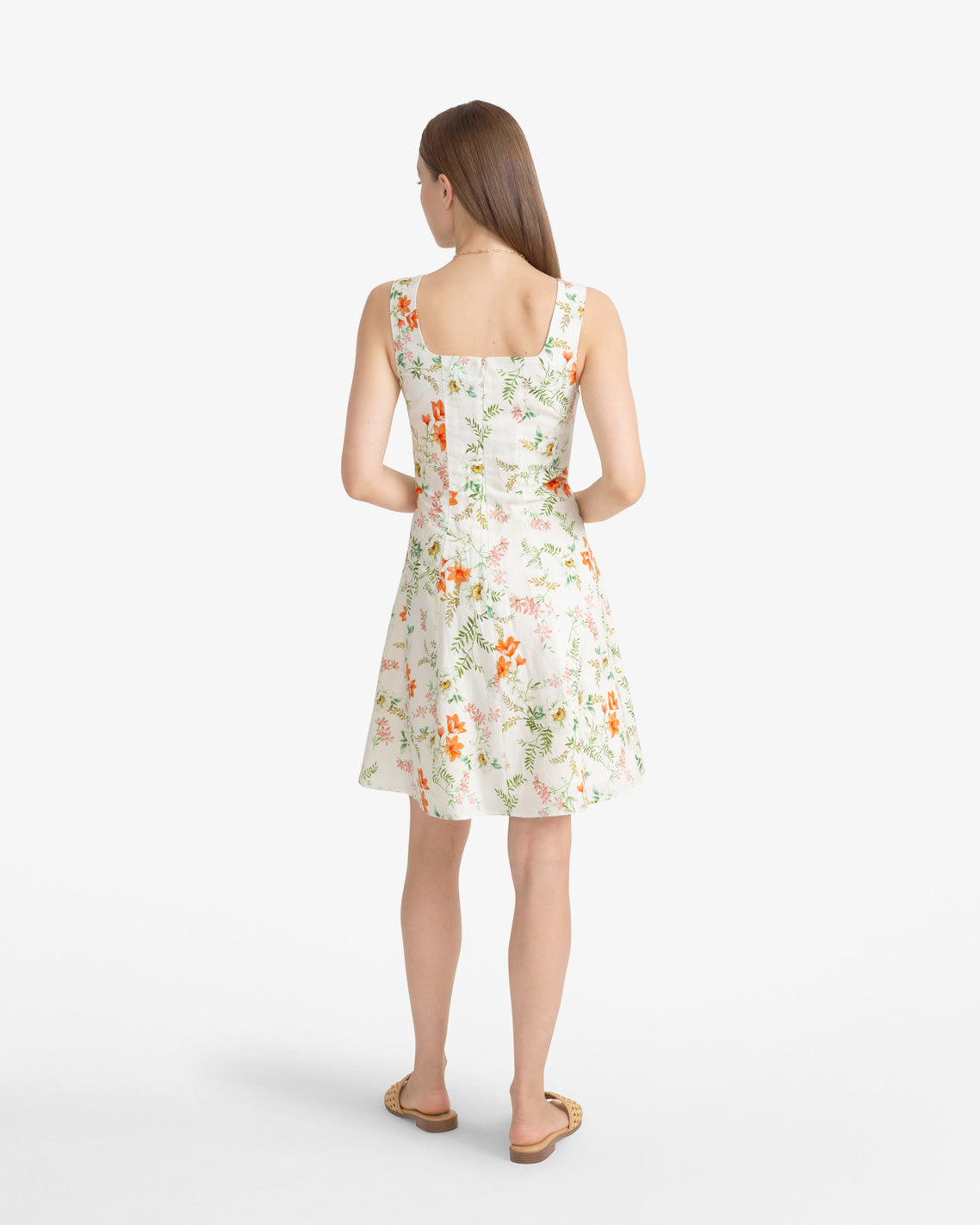 Cove Sleeveless Mini Dress in Floral Orange - Draper James
