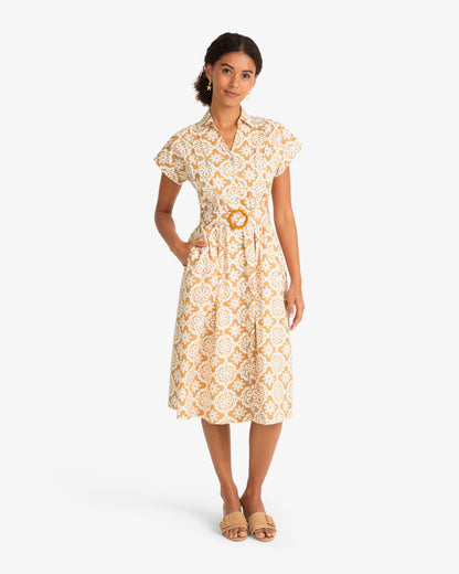 Skylar Belted Shirt Dress Gold - Draper James