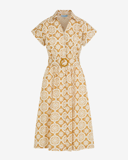 Skylar Belted Shirt Dress Gold - Draper James
