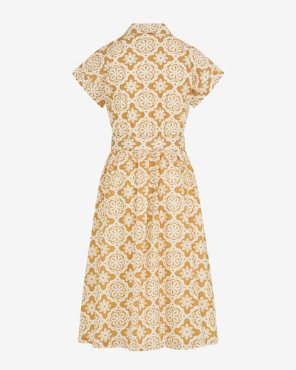 Skylar Belted Shirt Dress Gold - Draper James