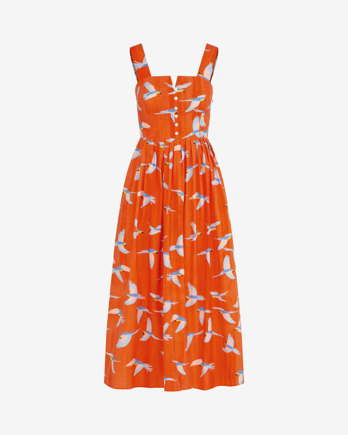 Esme Midi Dress in Parrot Print Multicolor - Draper James