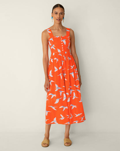 Esme Midi Dress in Parrot Print Multicolor - Draper James