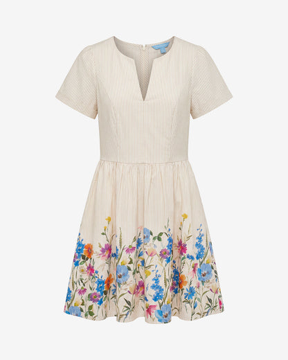 Fae Love Circle Dress in Summer Blooms Tan - Draper James