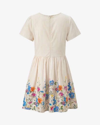 Fae Love Circle Dress in Summer Blooms Tan - Draper James