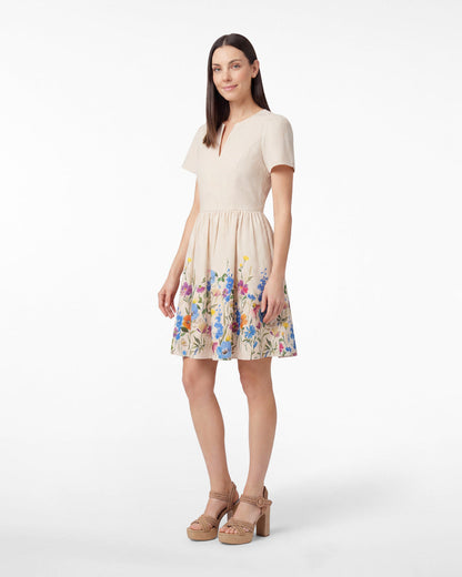 Fae Love Circle Dress in Summer Blooms Tan - Draper James