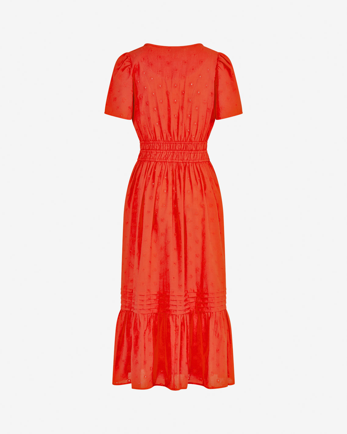 Hollie Midi Dress in Embroidered Flower Lipstick Red - Draper James