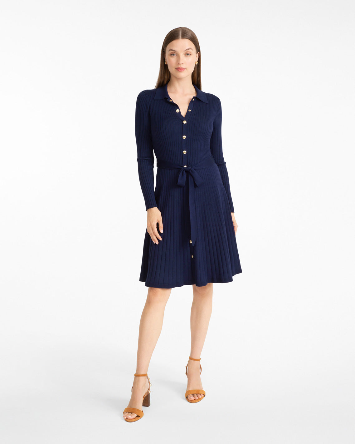 Monroe Knit Midi Dress Nassau Navy - Draper James