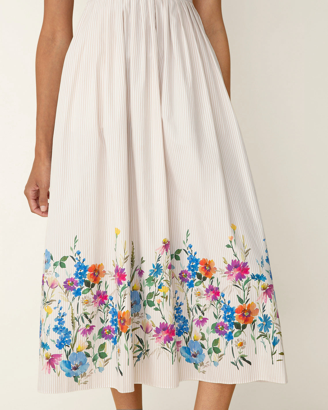 Clarence Midi Dress in Summer Blooms Tan - Draper James