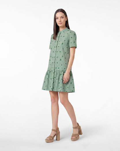 Molly Mini Dress in Green Gingham Green Multi - Draper James