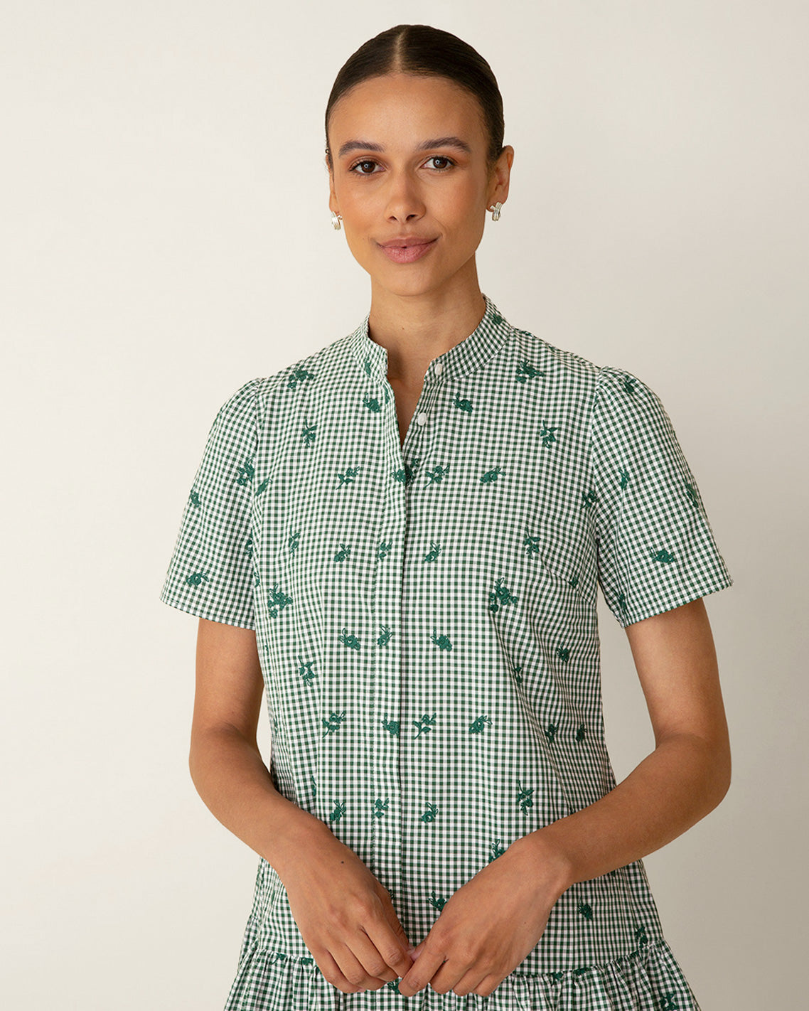Molly Mini Dress in Green Gingham Green Multi - Draper James