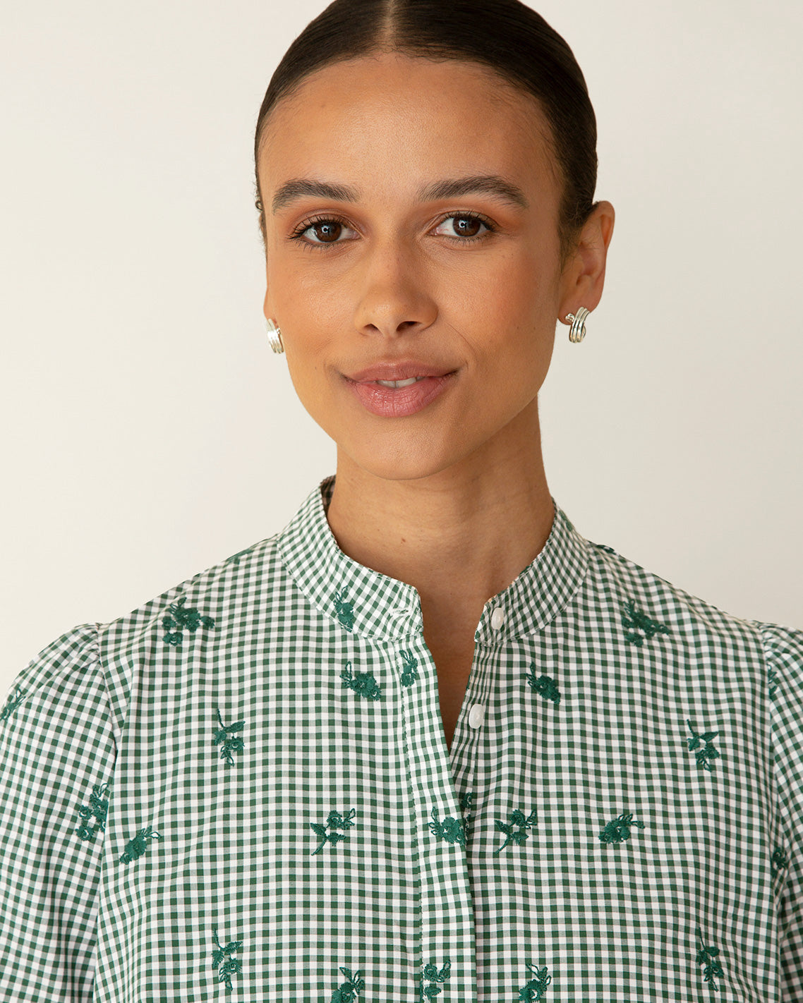 Molly Mini Dress in Green Gingham Green Multi - Draper James