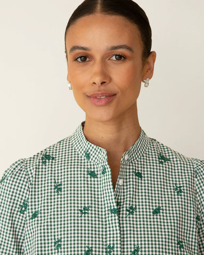 Molly Mini Dress in Green Gingham Green Multi - Draper James