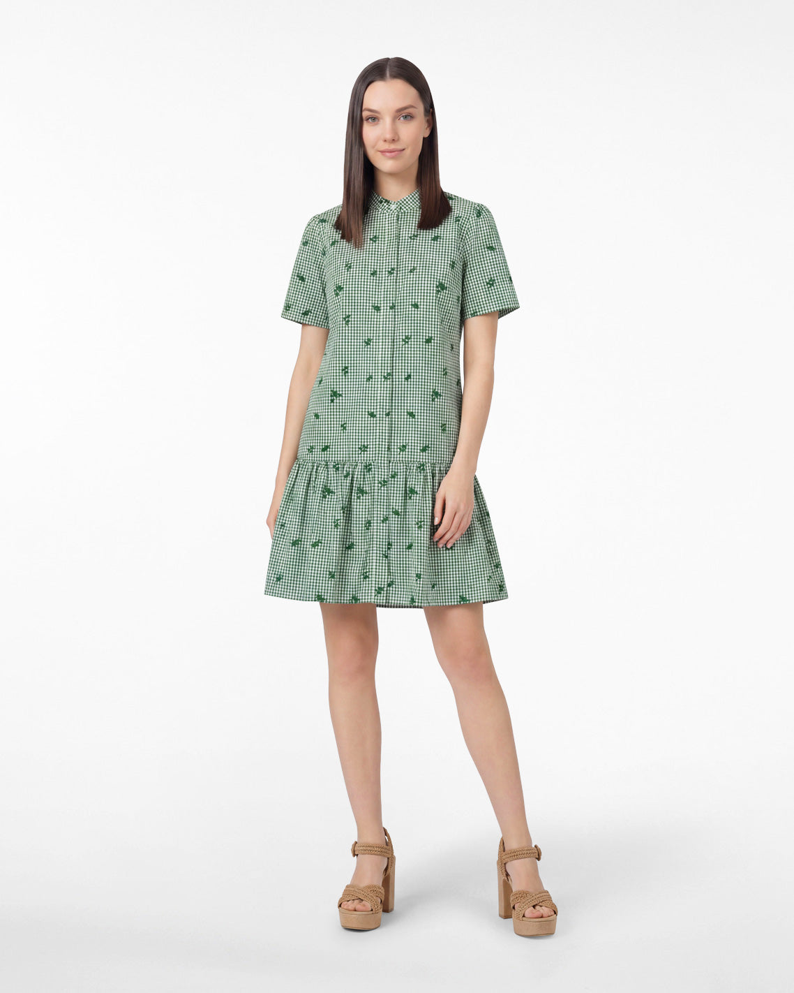 Molly Mini Dress in Green Gingham Green Multi - Draper James