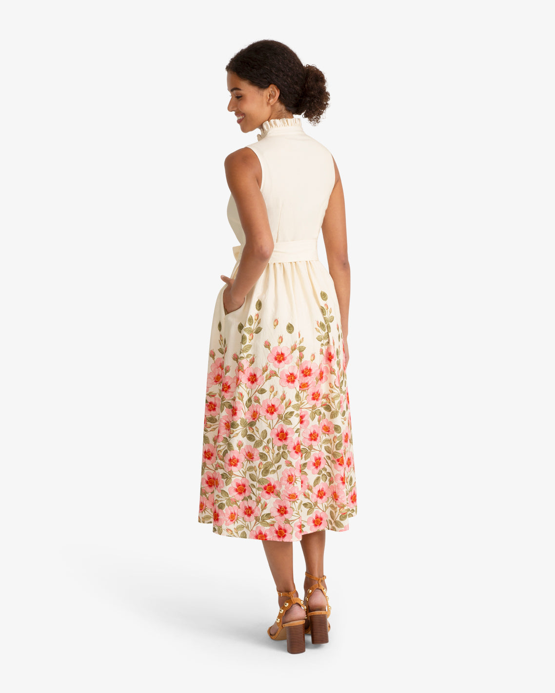 Aria Sleeveless Dress in Wild Rose Pink Multi - Draper James