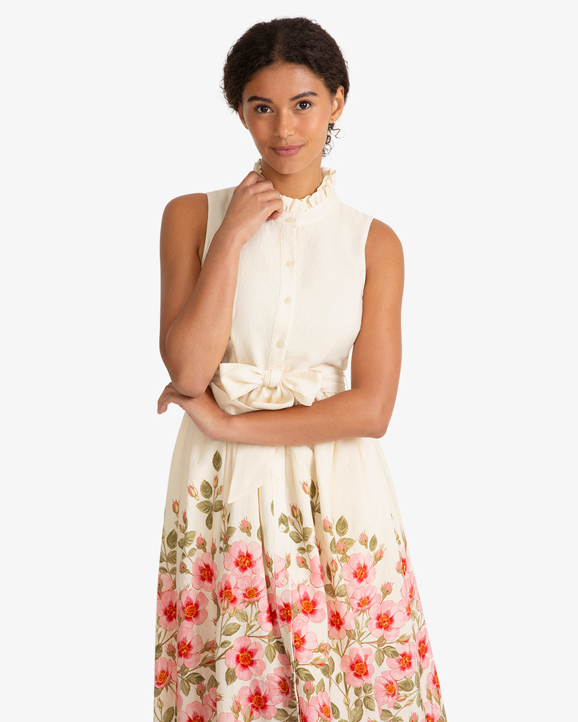 Aria Sleeveless Dress in Wild Rose Pink Multi - Draper James