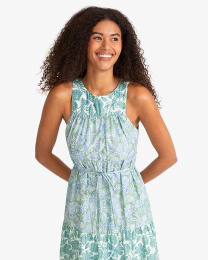 Marlow Two Tone Shell Midi Dress Green Multi - Draper James