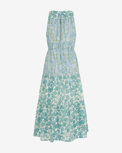 Marlow Two Tone Shell Midi Dress Green Multi - Draper James