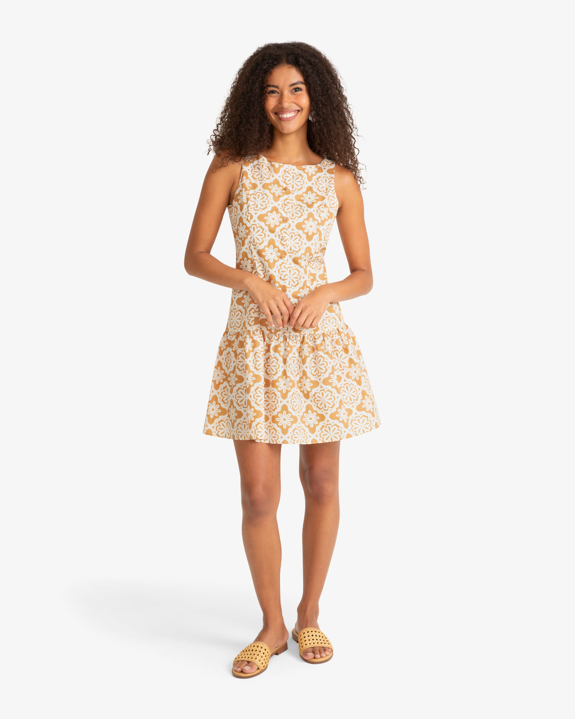 Josie Button Down Dress Gold - Draper James