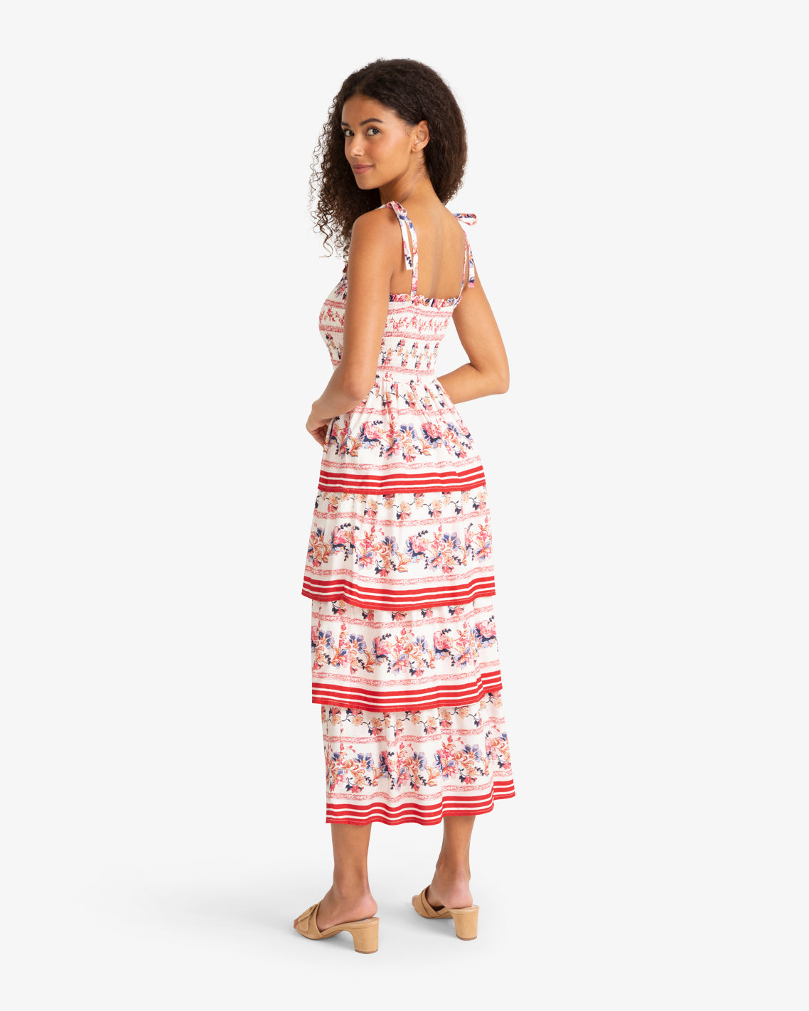 Brooke Multi Tier Midi Dress in Floral Fuschia - Draper James