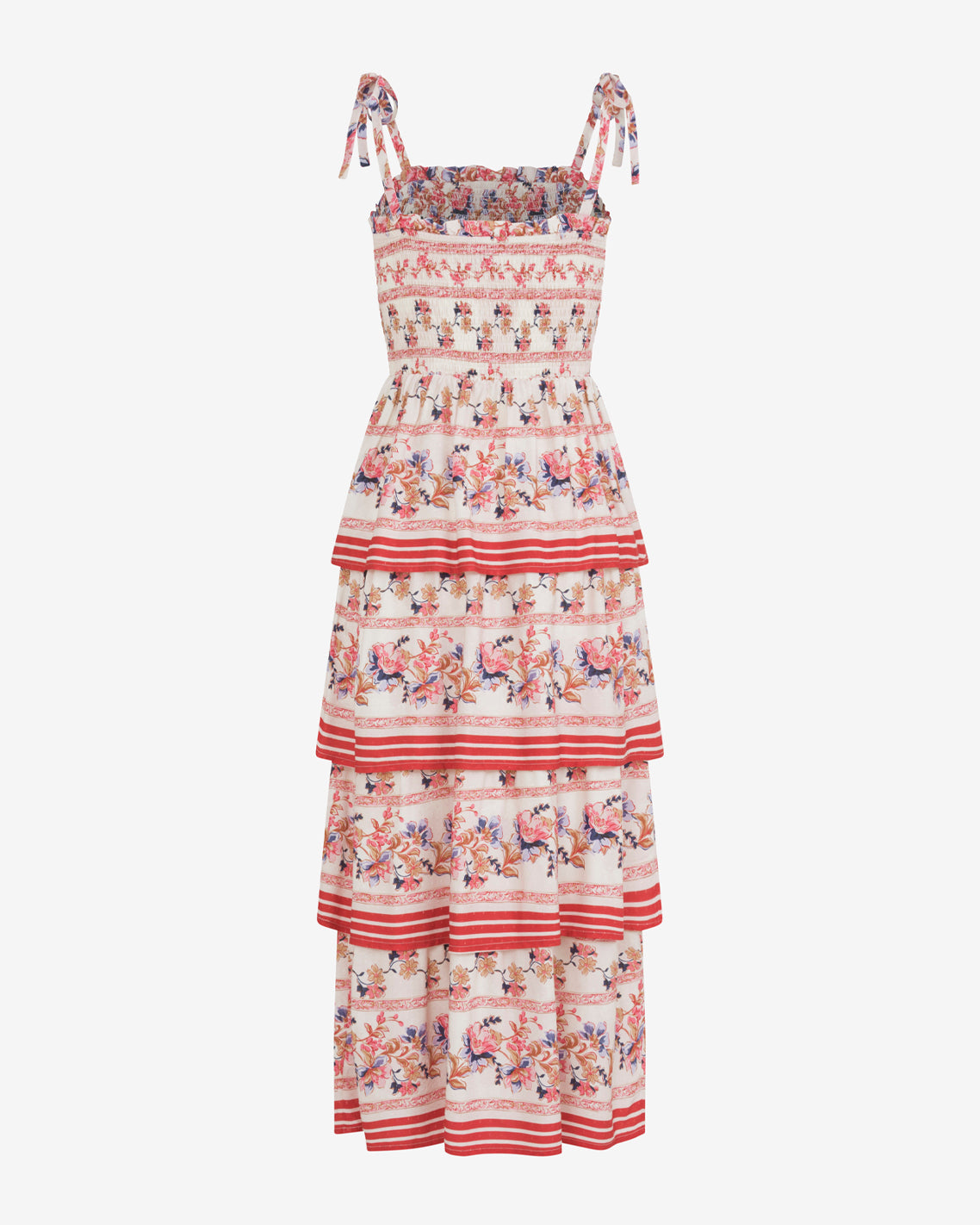 Brooke Multi Tier Midi Dress in Floral Fuschia - Draper James