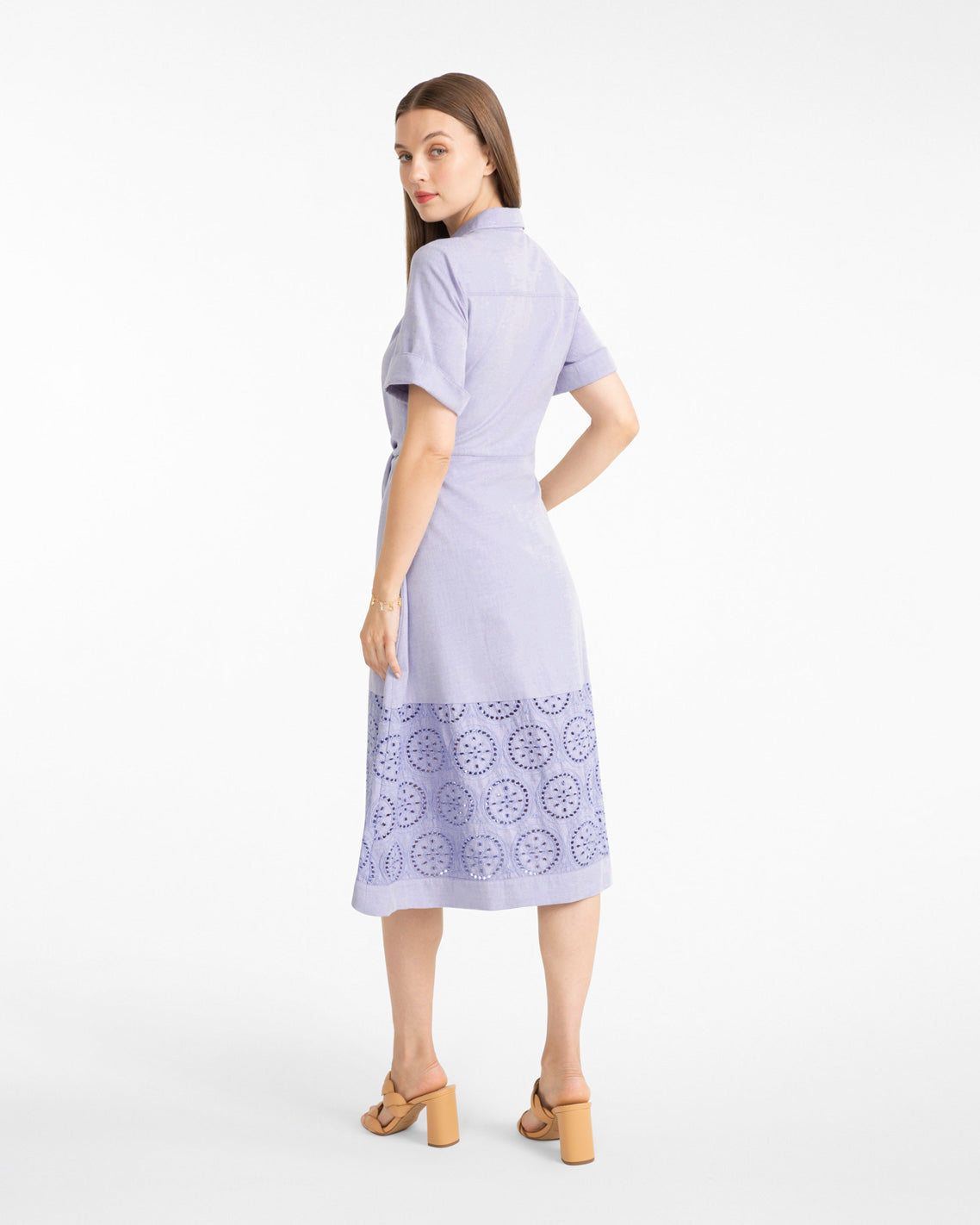 Riley Midi Shirtdress in Embroidery Blue Multi - Draper James
