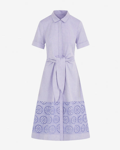 Riley Midi Shirtdress in Embroidery Blue Multi - Draper James