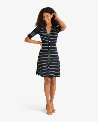 Judy Striped Knit Dress Blue Multi - Draper James