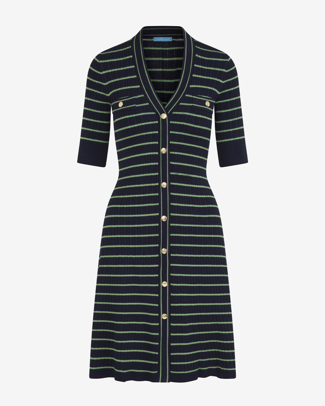Judy Striped Knit Dress Blue Multi - Draper James